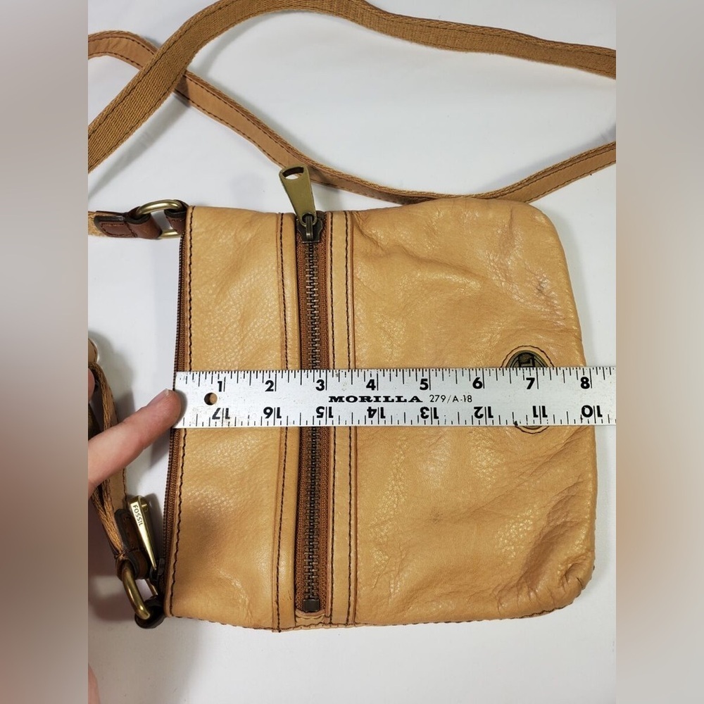 Fossil Explorer Tan Leather Cross Body Bag Multipocket - Picture 6 of 6